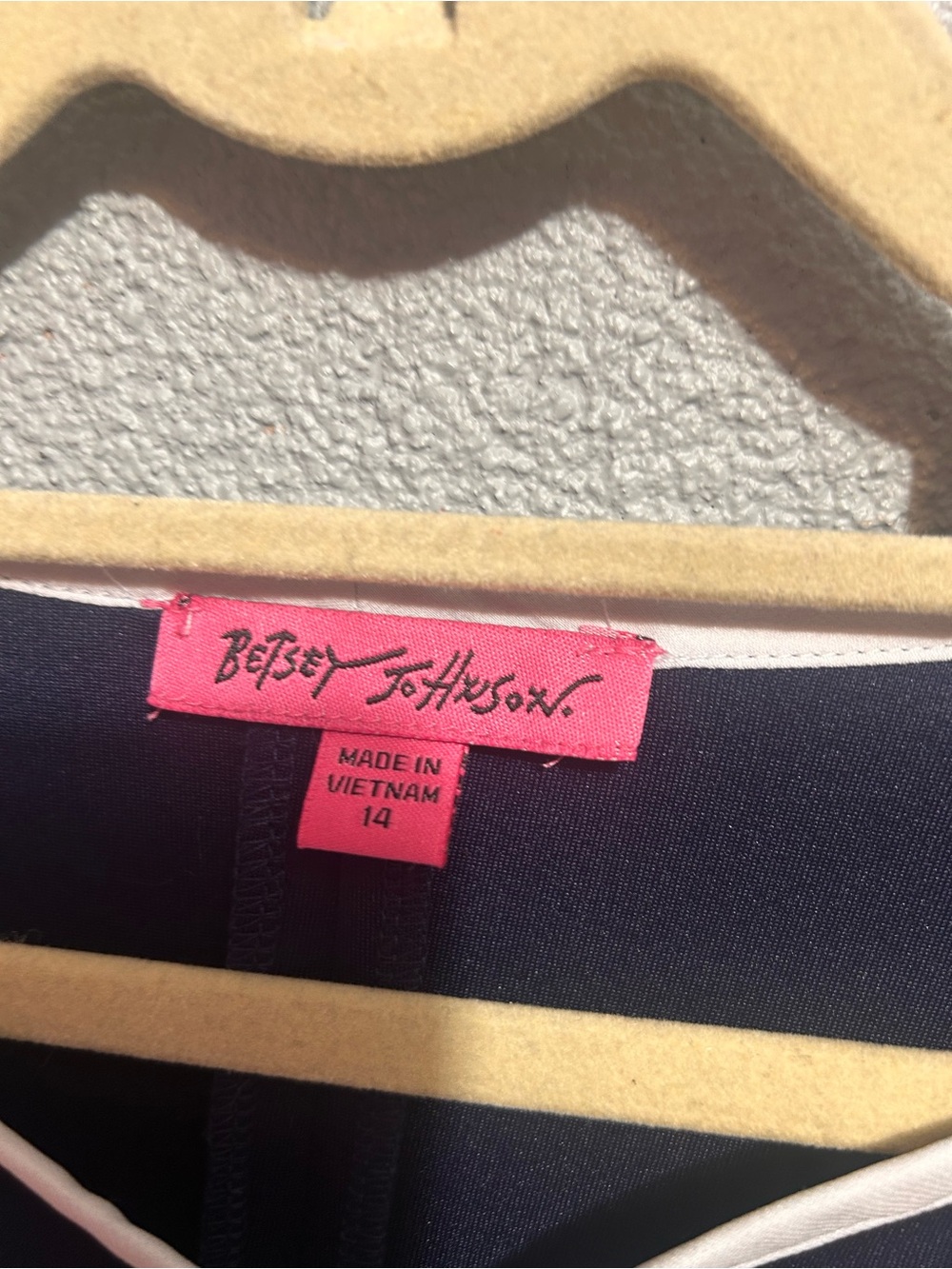 Betsy Johnson navy and white zippered dress size 14 - Picture 11 of 13